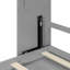 Lit escamotable simple en bois avec meuble télé, 2 tiroirs, tablettes et armoires, gris-981156199