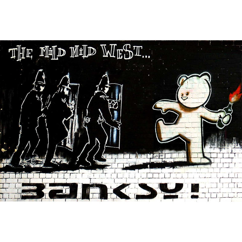 Banksy - Wrapped Canvas Print, 30cm H x 40cm W x 1.8cm D