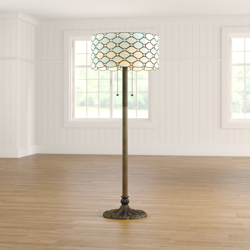 Lampe sur pied Dairi, Beige / noir, H 60 po x l 16 po x P 16 po