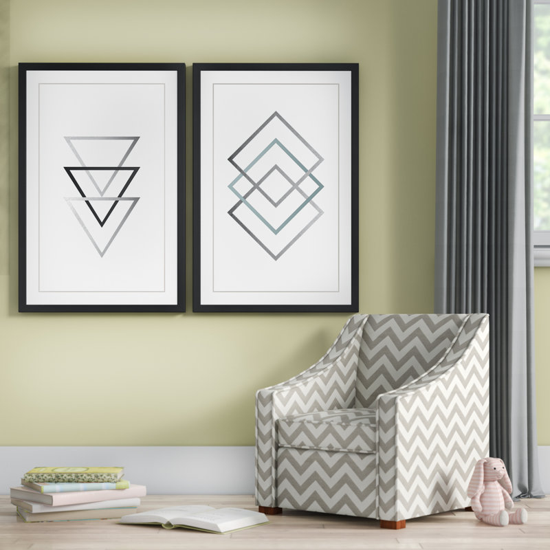 Abstract 2 - Piece Framed Art, 36" H x 24" W
