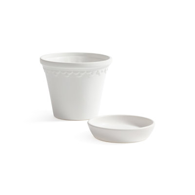 San Ysidro Ceramic Flower Pot with Saucer