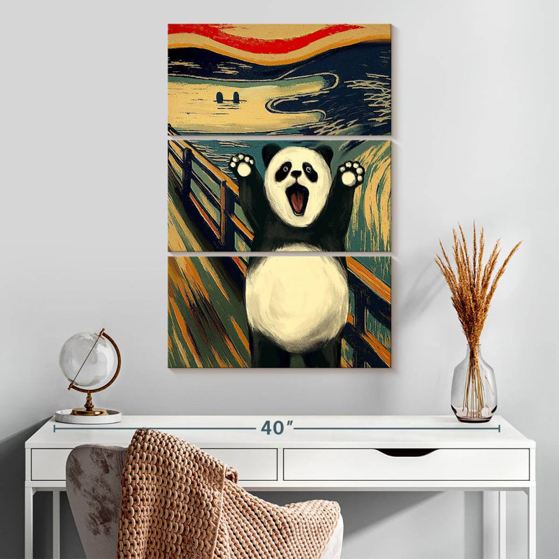 The Scream With Panda, 32" H x 20" W
