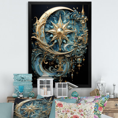 Johnaven, symboles, croissant de lune et étoiles - impression sur toile, symboles