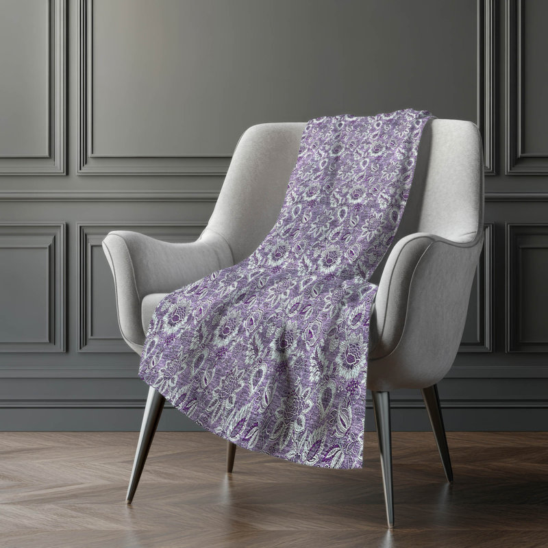 Jeté floral Sherpa ASB661 Addison, Mauve