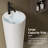 SUPERFLO 33'' Tall Ceramic Circular Pedestal Bathroom Sink with Overflow-101645264
