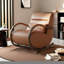 Chaise berçante moderne en bois massif rembourré-105838927