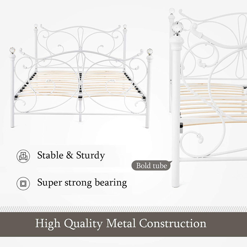 Alizah Double (4'6) Open-Frame Bed, White