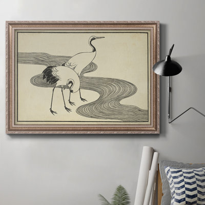 Grues japonaises A - Cadre photo, reproduction d'art sur toile