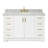 Freitas 55'' Solid Wood Single Bathroom Vanity in White with 1.5'' Carrara Marble Top, Center, Rectangle Sink-1964459494-1998122964