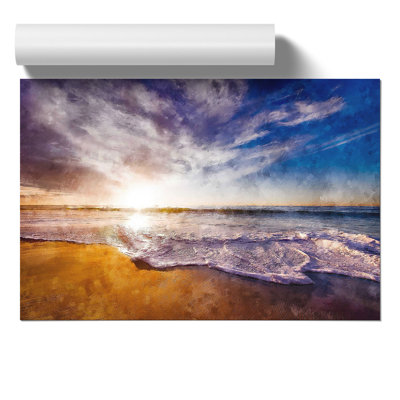 Sunset Over A Californian Beach - No Frame Print