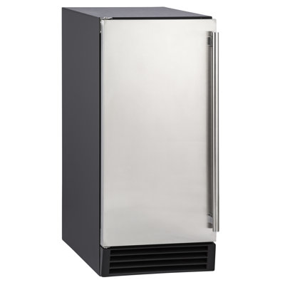 DUURA DI50P 65Lb Premium Clear Ice Cube Maker Machine with Drain Pump Blue LED and Energy Star Built-In Undercounter or Freestanding Household Residential or Commercial Use, 15 Inch Wide, Silver