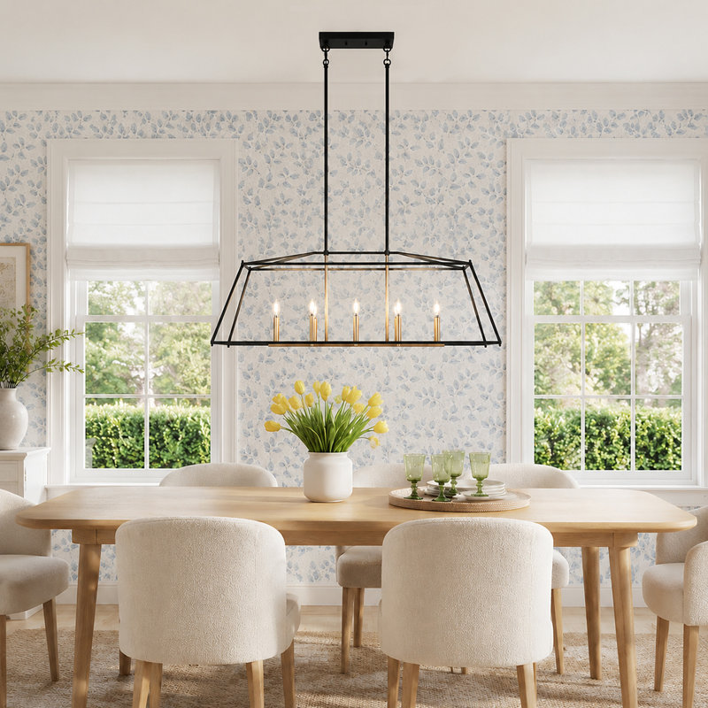 Luminaire suspendu linéaire à 8 lumières pour îlot de cuisine 8 lumières à intensité variable de 47 po