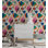 Papier peint à motif floral coloré sur fond crème