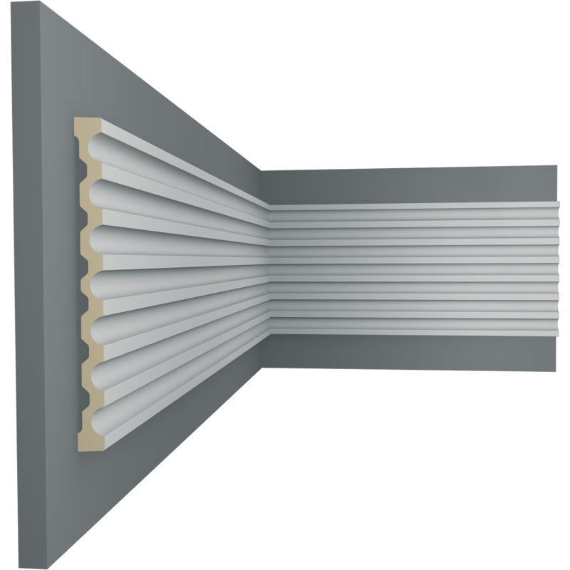 Gray Primed Polyurethane Geometric Reeded Casing Sample