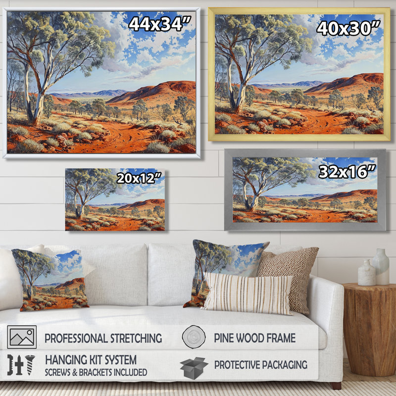 «Country Road In Australian Outback - Canyon», art mural, Toile tendue, H 12 po x l 20 po x P 1 po