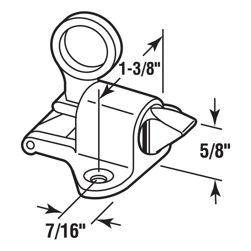 FHC H3610 Window Catch Project-In Spring Type Brushed - White Bronze
