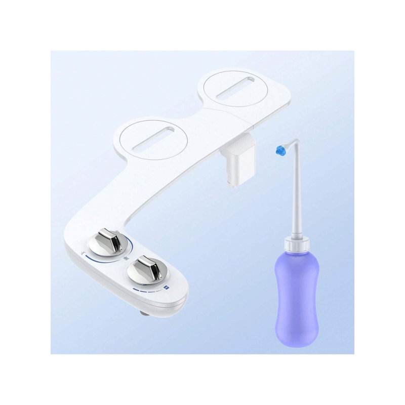 Accessoire de bidet multifonctionnel non électrique et pulvérisateur, double buse, autonettoyant, pression réglable, eau froide