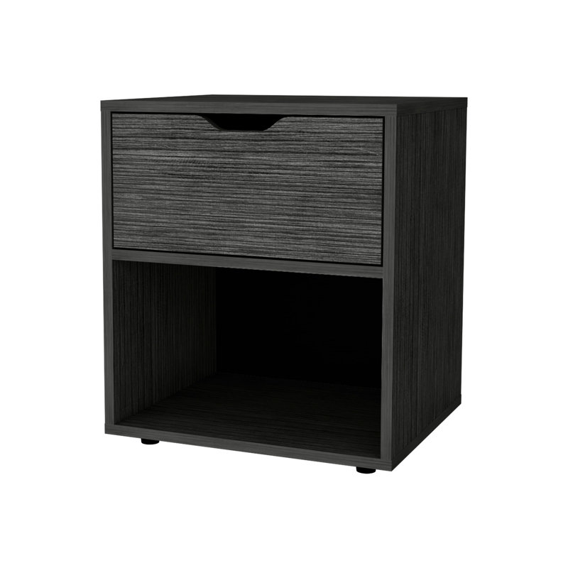 Table de chevet moderne en gris - Rangement et style pratique en bois, Gris clair