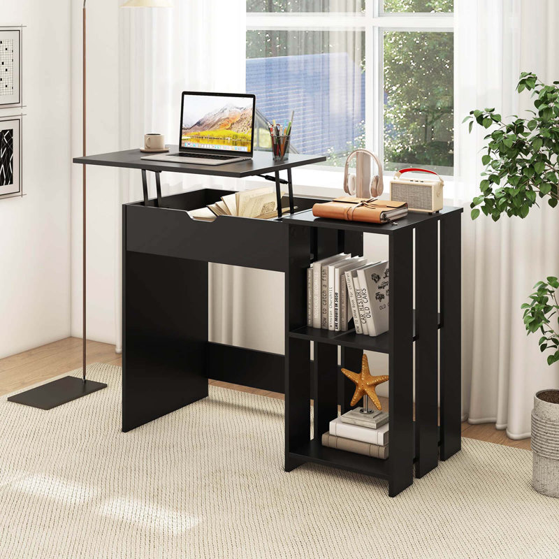 Bureau pour travailler debout avec compartiments cachés et tablettes de rangement