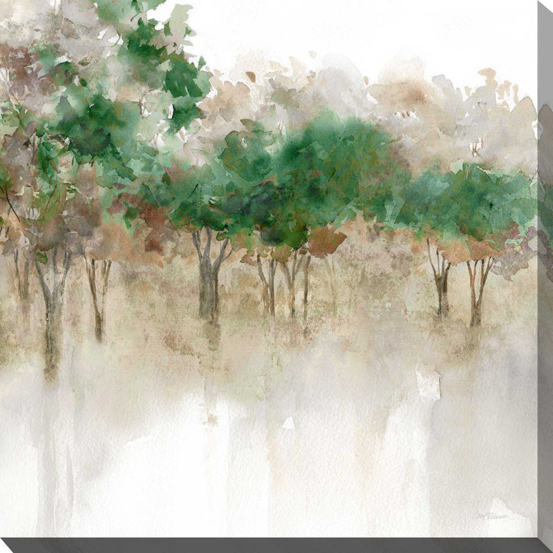 «Subtle Meadow Reflections» par Carol Robinson - Peinture, L 18 po x H 18 po, Toile tendue
