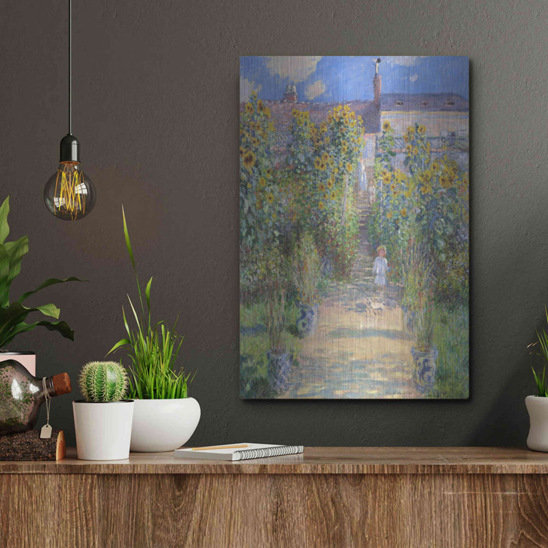 Vault W Artwork «The Artist's Garden At Véteuil» par Claude Monet, art mural en métal