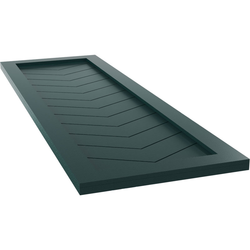 Volets à fixation fixe en PVC à panneau simple de style moderne True Fit, Vert thermique, 12", 70"