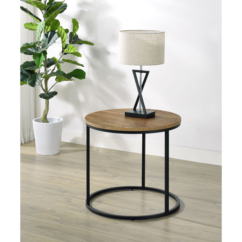 Table de bout rustique 23,4 po, brun, Mango / Brown, Mango