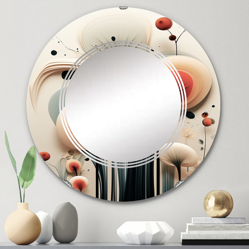 Touchette - Miroir mural rond moderne, 24 po x 24 po