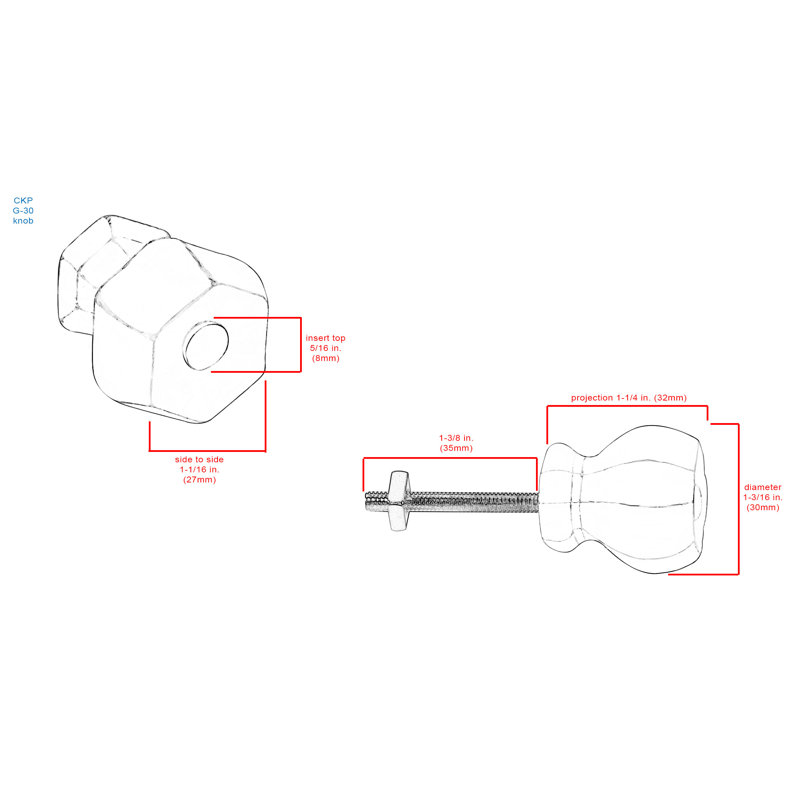 Elegance Collection 1-3/16 In. Glass Knob