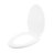 White Elongated Toilet Seat Slow Close No Slam Plastic Seat with Bumpers