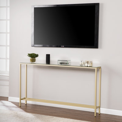 Adolphus Glass Top Console Table