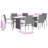  Garden Dining Set Black, Cream White