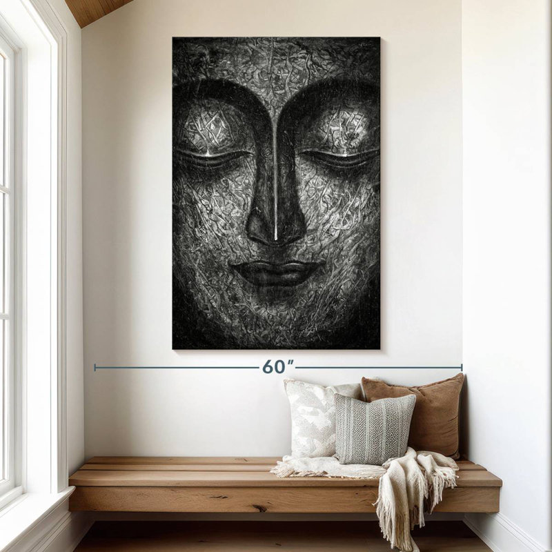 Adella Buddha Face BW, 51" H x 34" W