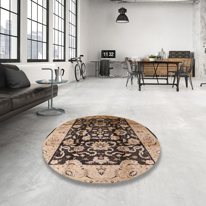 Tapis noir / jaune Swift, Rond 8 pi