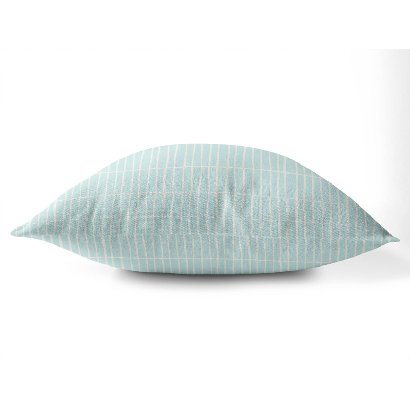 Coussin Snow Fence, H 18 po x l 18 po, Bleu clair / bleu géométrique