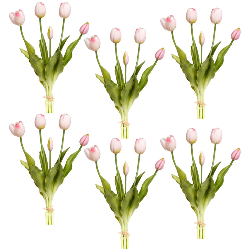 Blooming Tulip Bunch - 15 Inches Set Of 6, Lavender