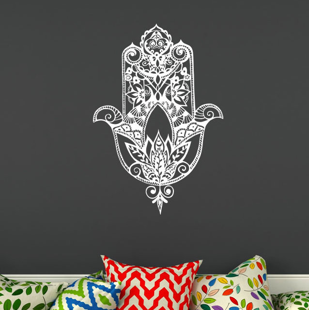 Abstract Non-Wall Damaging Wall Decal, White, 36" H x 53" W