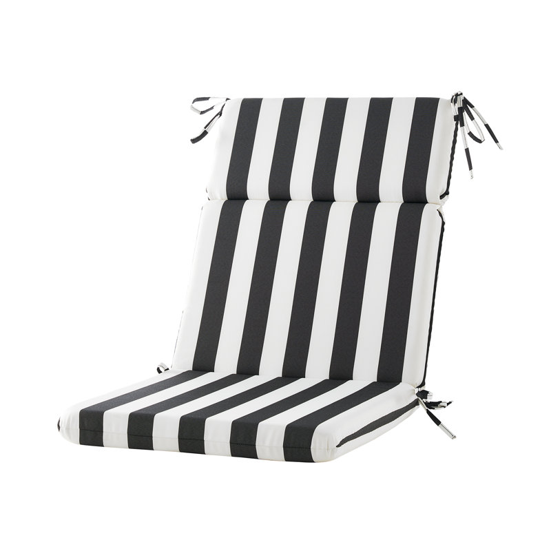 Outdoor 3'' Rocking Chair Seat / Back Cushion, Black/White