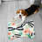 Striped Bow Black - 1 Piece Bone Shape Feeding Mat