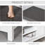 Le repose-pieds de rangement pour hall d'entrée avec portes coulissantes, tablettes réglables, 6 compartiments et siège rembourré peut contenir 10 paires