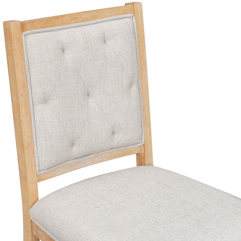Ensemble de salle à manger fonctionnel rétro TREXM 5 pièces comprenant une table ronde extensible et 4 chaises rembourrées pour salle à manger et salon (naturel)