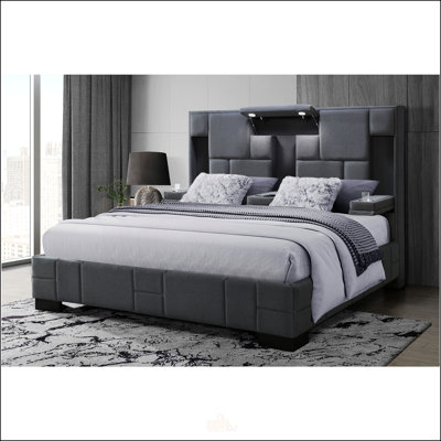 Dark Grey Queen Bed