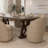 Upholstered Barrel Dining Chairs, Boucle Fabric Swivel Kitchen Chairs, Wingback Side Chairs, Armless Vanity Chairs-799292828