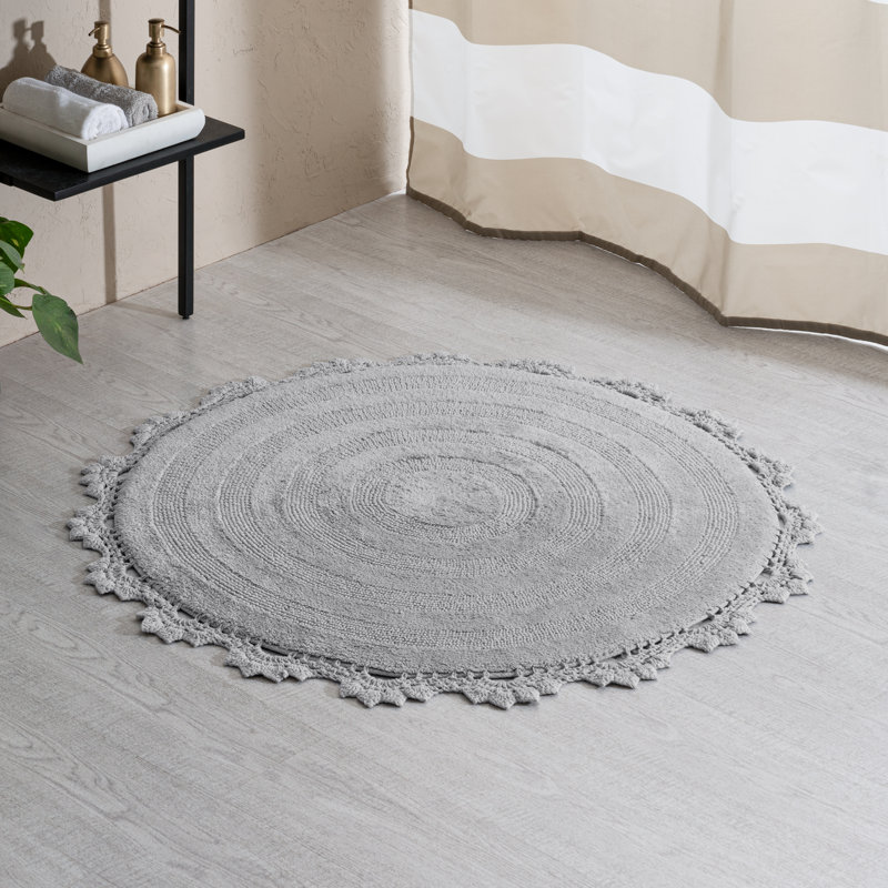 Tapis pour salle de bain Aridatha, Gris clair, L 36 po x L 36 po
