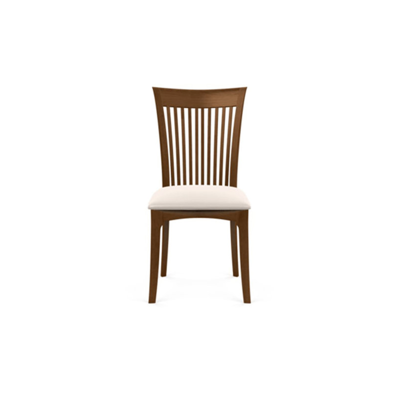Sarah Upholstered Dining Chair, Saddle Cherry, White Leather