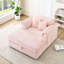 Fauteuil en velours côtelé 48,48 pouces avec tabouret de rangement - rose pour le confort de la chambre à coucher