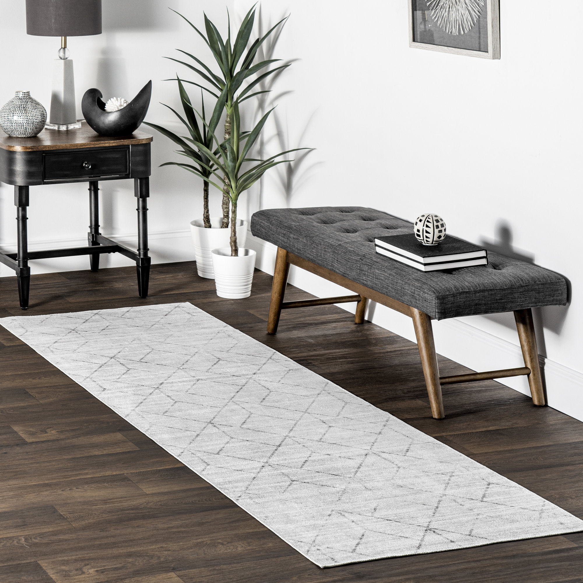 Florain Geometric Machine Washable Area Rug for Living Room Bedroom Dining Room Kitchen, Runner 2'6" x 8'