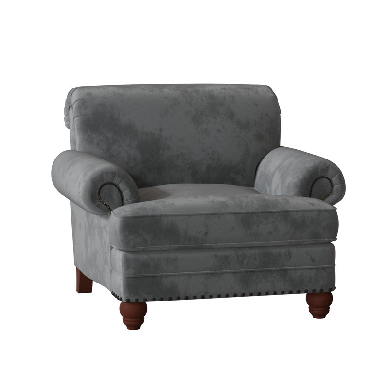Fauteuil Ballester, Beau sergé performance taupe 7, Manhattan, Laiton foncé