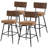 26" Mid-Century Modern Swivel Faux Leather Upholstered Wood Counter & Bar Stool-1249210737
