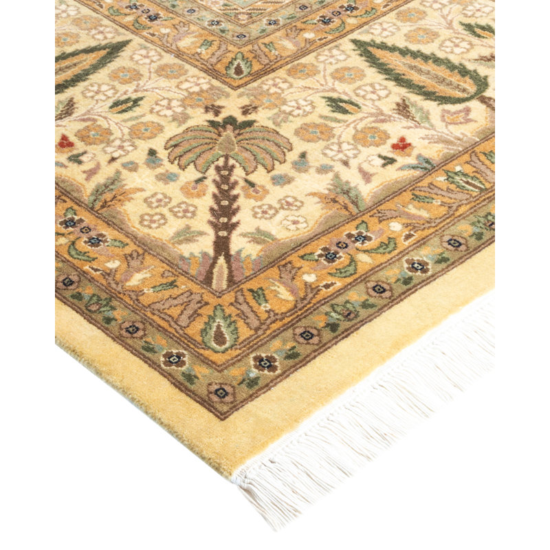 One-of-a-Kind Hayner Hand-Knotted 8'2" x 10'5" Area Rug in Ivory/Brown